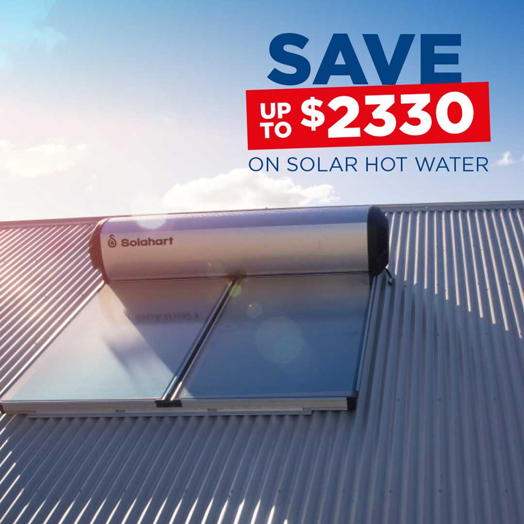 Save up to $2,330 on a new Solahart solar hot system with the NSW Energy Savings Scheme